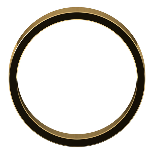 Feminine Flat Wedding Band Yellow Gold Top View