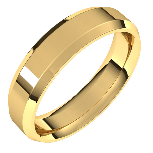 5 mm Beveled Edge Comfort Fit Flat Band for Women