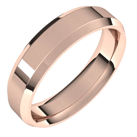 Women’s Half Round Classic Wedding Band Rose Gold Perspective View