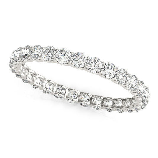 Round Brilliant Diamond Eternity Band for Her White Gold