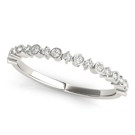 Stackable Round Diamond Wedding Band for Women White Gold